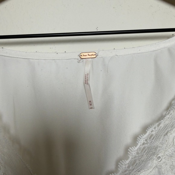 Free People Lola Lace Babydoll Top‎ Medium White Flare Boho Coquette Ethereal - Picture 3 of 11